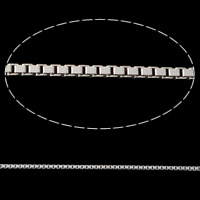 Cadena de la joyería de plata esterlina, plata de ley 925, cadena de caja, 1mm, aproximado 24m/Grupo, Vendido por Grupo
