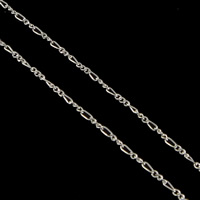 Cadena de la joyería de plata esterlina, plata de ley 925, cadena Figaro, 4x2x0.5mm, 2x1.5x0.8mm, aproximado 24m/Grupo, Vendido por Grupo