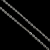 Cadena de la joyería de plata esterlina, plata de ley 925, cadena oval, 3x2.5x0.5mm, aproximado 11m/Grupo, Vendido por Grupo
