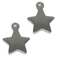 Stainless Steel Tag Charm, 304 Stainless Steel, Star, original color Approx 1.5mm 