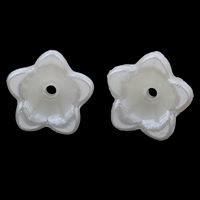 ABS Kunststoff Perlkappen, Blume, Nachahmung Perle, keine, 13x6mm, Bohrung:ca. 1mm, ca. 1000PCs/Tasche, verkauft von Tasche