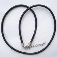 Резиновое ожерелья, пластиковые веревки, 3mm, длина:Приблизительно 16.5 дюймовый, продается Strand