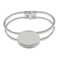 Brass Bracelet Base, platinum color plated 13mm 3.5mm, Inner Approx Approx 7.5 Inch 