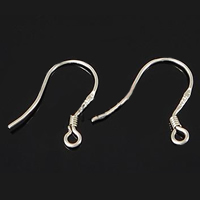 Brass Hook Earwire, plated, with loop 18mm, 14mm, 8mm, 0.5mm Approx 1.5mm 