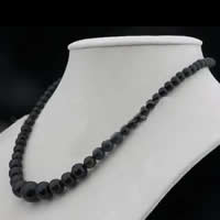 Ожерелья из черного агата, Черный агат, 8mm,12mm, длина:16.5 дюймовый, продается Strand