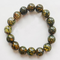 Dragon Veins Agate Bracelets, Round, 12mm .5 Inch, Approx 