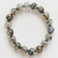 Dragon Veins Agate Bracelets, Round, 10mm Inch, Approx 