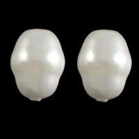 Moitié forés perles de coquillage de mer du Sud, coquille de mer du sud, ovale, semi-foré, blanc Environ 1.2mm, Vendu par PC