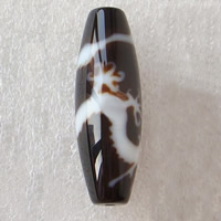 Natural Tibetan Agate Dzi Beads, Oval, five-claw dragon, Grade AAA Approx 2mm 