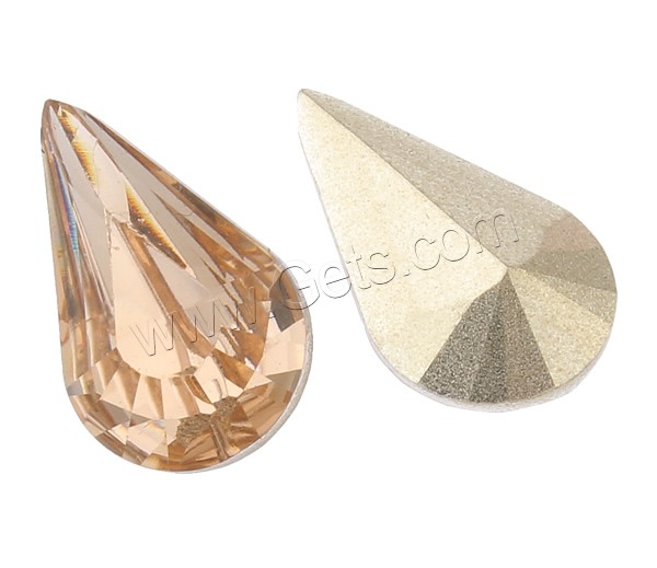 Translucent Resin Cabochon, Teardrop, gold color plated, different size for choice & rivoli back & faceted, more colors for choice, Sold By Bag