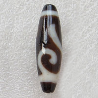 Natural Tibetan Agate Dzi Beads, Oval, Ruyi, Grade AAA Approx 2mm 