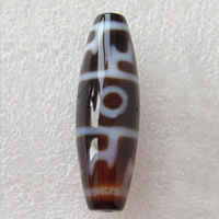 Natural Tibetan Agate Dzi Beads, Oval, two-eyed & textured, Grade AAA Approx 2mm 