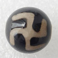 Natural Tibetan Agate Dzi Beads, Round, two tone 10mm Approx 2mm 