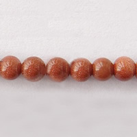 Goldstein Perlen, Goldsand, rund, 3mm, Bohrung:ca. 0.5mm, Länge:15.5 ZollInch, ca. 135PCs/Strang, verkauft von Strang