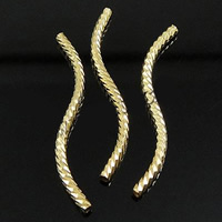 Messing Rohr Perlen, Buchstabe S, plattiert, keine, 35x2mm, Bohrung:ca. 1.5mm, 5000PCs/Tasche, verkauft von Tasche