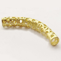 Messing Rohr Perlen, plattiert, hohl, keine, 43.5x6mm, Bohrung:ca. 4.5mm, verkauft von PC