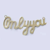 Message Brass Connector, Letter, plated, 1/1 loop Approx 1.5mm 