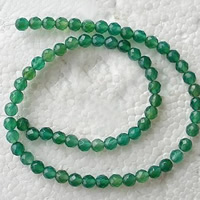 Natural Green Agate Beads, Round & faceted Approx 1-1.5mm Inch 