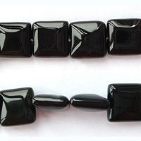 Natural Black Agate Beads, Square Approx 1mm Inch, Approx 