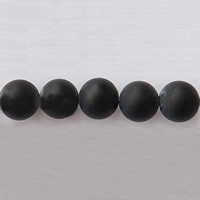 Natural Black Agate Beads, Round & frosted Approx 1-1.5mm Approx 15.5 Inch 