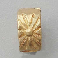 Brass European Clip, Rondelle, plated, with flower pattern Approx 3.5mm 