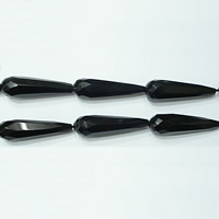 Perles Agates Noires naturelles, agate noire, larme, multiple tailles pour le choix & facettes Environ 16 pouce, Vendu par brin