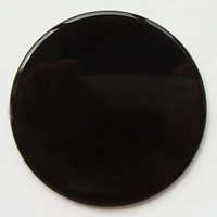 Кабошоны из агата, Черный агат, Плоская круглая форма, плоской задней панелью продается PC