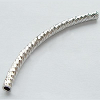 Messing Rohr Perlen, plattiert, dessiniert, keine, 44x2.5mm, Bohrung:ca. 1.5mm, verkauft von PC