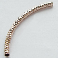 Brass Tube Beads, plated, textured Approx 2mm 