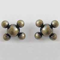 Eisen Spacer Perlen, Kreuz, plattiert, keine, frei von Nickel, Blei & Kadmium, 9x8x5mm, Bohrung:ca. 1mm, verkauft von PC
