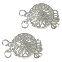 Sterling Silver Box Clasp, 925 Sterling Silver, Flat Round, plated 
