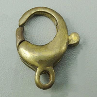 Brass Lobster Claw Clasp, Oval, plated Approx 2mm 
