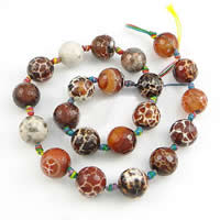 Natürliche Feuerachat Perlen, rund, verschiedene Größen vorhanden & facettierte, Bohrung:ca. 1-1.5mm, Länge:ca. 15.5 ZollInch, verkauft von Strang