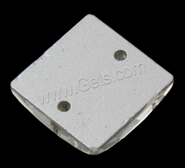 Glass Connector, Square, different size for choice & faceted & 1/1 loop, clear, Hole:Approx 1mm, 1000PCs/Bag, Sold By Bag
