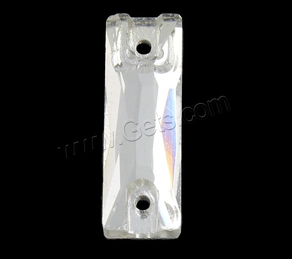 Glass Connector, Rectangle, different size for choice & faceted & 1/1 loop, more colors for choice, Hole:Approx 1mm, 1000PCs/Bag, Sold By Bag