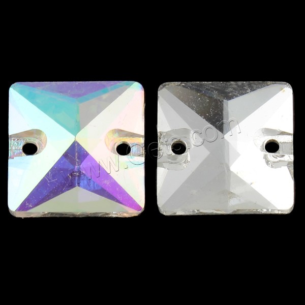 Glass Connector, Square, different size for choice & faceted & 1/1 loop, more colors for choice, Hole:Approx 1mm, Sold By Bag