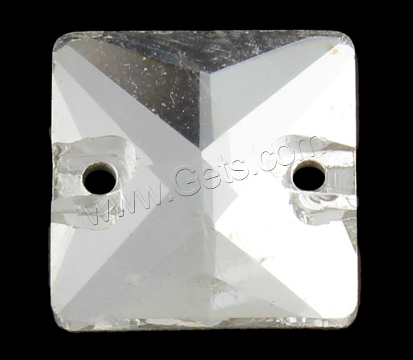 Glass Connector, Square, different size for choice & faceted & 1/1 loop, more colors for choice, Hole:Approx 1mm, Sold By Bag