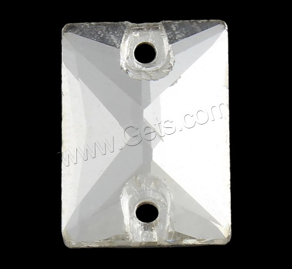 Соединитель стекла, Стеклянный, Прямоугольная форма, разный размер для выбора & граненый & 1/1 петля, Много цветов для выбора, отверстие:Приблизительно 1mm, 1000ПК/сумка, продается сумка