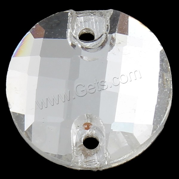 Glass Connector, Flat Round, different size for choice & faceted & 1/1 loop, clear, Hole:Approx 1mm, Sold By Bag