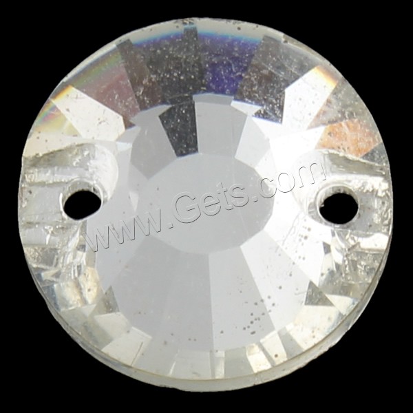 Соединитель стекла, Стеклянный, Плоская круглая форма, разный размер для выбора & граненый & 1/1 петля, очистить, отверстие:Приблизительно 1mm, продается сумка