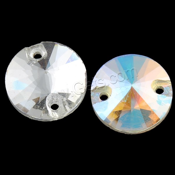 ガラス コネクタ, 楕円, 異なるサイズの選択 & 切り面 & 1/1 ループ, 無色, 穴:約 1mm, 売り手 バッグ