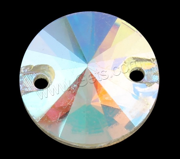 Соединитель стекла, Стеклянный, Плоская круглая форма, разный размер для выбора & граненый & 1/1 петля, Много цветов для выбора, отверстие:Приблизительно 1mm, продается сумка