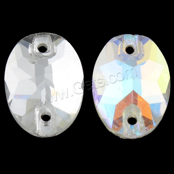 Glass Connector, Oval, different size for choice & faceted & 1/1 loop, more colors for choice, Hole:Approx 1mm, Sold By Bag