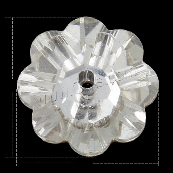Abalorio de vidrio translúcido, Flor, diverso tamaño para la opción & facetas, claro, agujero:aproximado 1mm, 1000PCs/Bolsa, Vendido por Bolsa