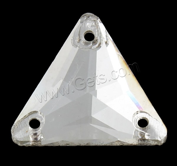 Glass Connector, Triangle, different size for choice & faceted & 1/2 loop, more colors for choice, Hole:Approx 1mm, 1000PCs/Bag, Sold By Bag