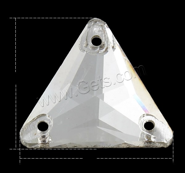 Glass Connector, Triangle, different size for choice & faceted & 1/2 loop, more colors for choice, Hole:Approx 1mm, 1000PCs/Bag, Sold By Bag