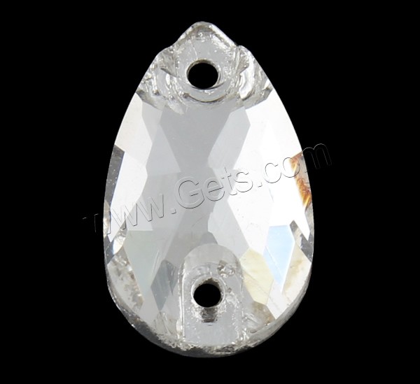 Glass Connector, Teardrop, different size for choice & faceted & 1/1 loop, more colors for choice, Hole:Approx 1mm, Sold By Bag