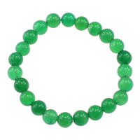 Agate Bracelets en vert, agate verte, naturel, multiple tailles pour le choix Environ 7.5 pouce, Vendu par brin