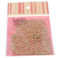 Eisen Spacer Perlen, rund, goldfarben plattiert, frei von Nickel, Blei & Kadmium, 4mm, 100x170mm, Bohrung:ca. 1mm, 500PCs/Tasche, verkauft von Tasche