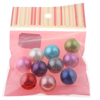 ABS-Kunststoff -Perlen-Korn, ABS Kunststoff, rund, gemischte Farben, 20mm, 100x170mm, Bohrung:ca. 2.5mm, 10PCs/Tasche, verkauft von Tasche